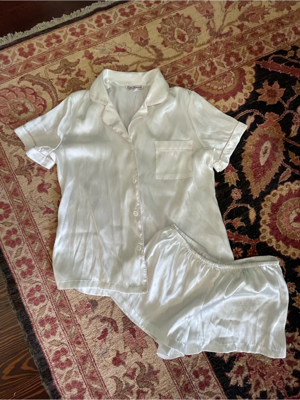 Silky BRIDE Short Sleeve Pajama Set - Classic Button Front